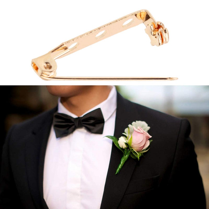 STARVAST 200 Pcs Gold Tone Brooch Pin Backs Clasp 1 Inch Bar Pins Findings 3 Holes Safety Pins for Badge Insignia, Citation Bars, Making Corsage, Name Tags, Toy Pins and Jewelry Making - Image 3